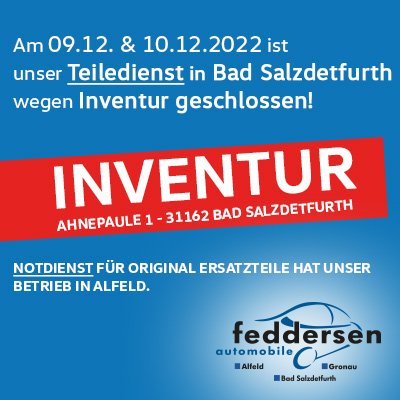 Inventur in Bad Salzdetfurth