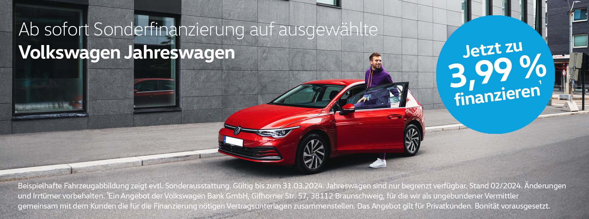 Volkswagen Jahreswagen Sonderfinanzierung 3,99 %