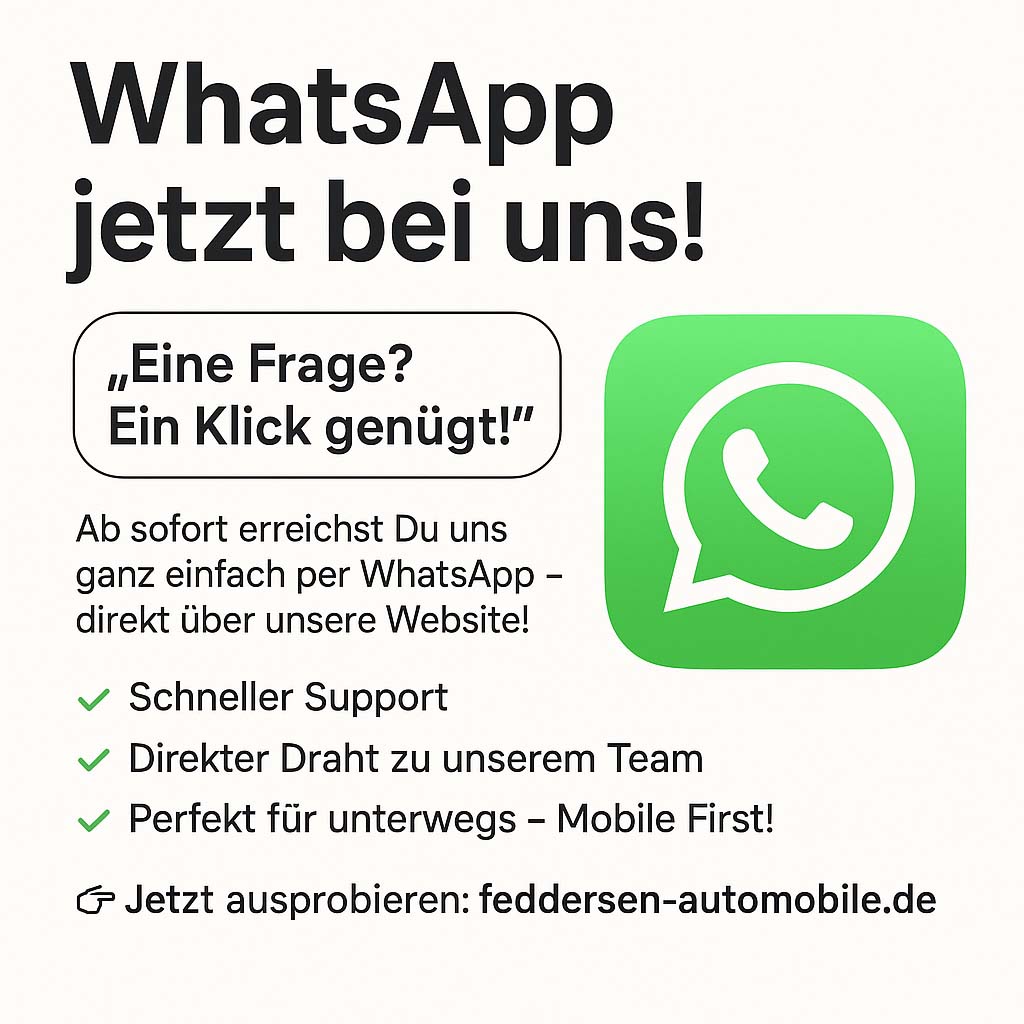 WhatsApp jetzt bei uns!