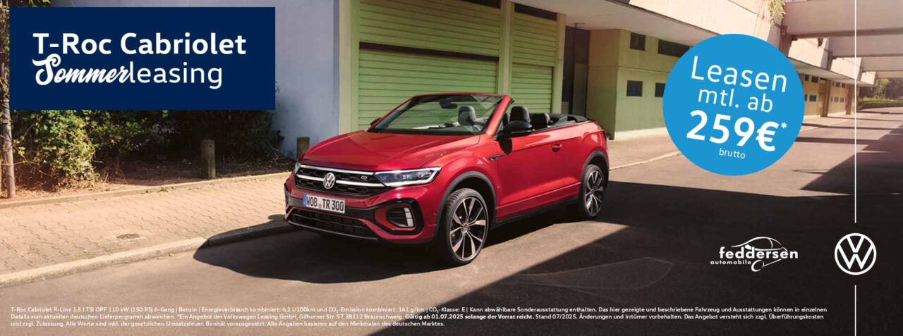 T-Roc Cabriolet Sommerleasing T-Roc Cabroilet