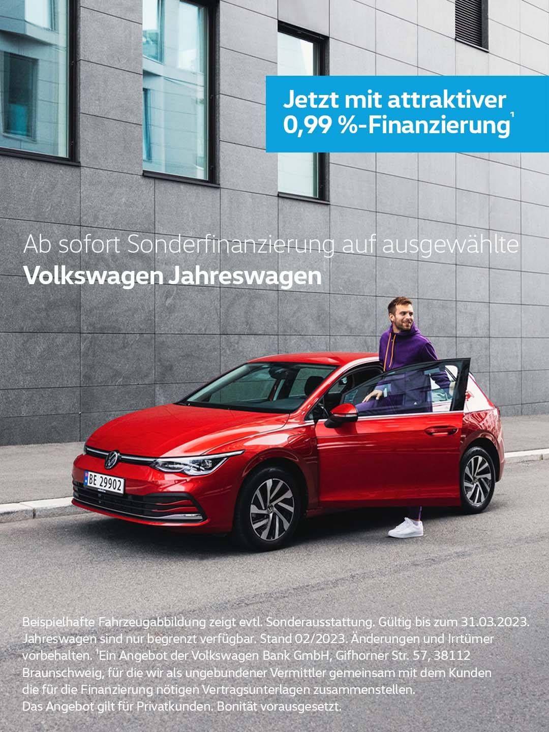 Volkswagen Jahreswagen Sonderfinanzierung 0,99 %